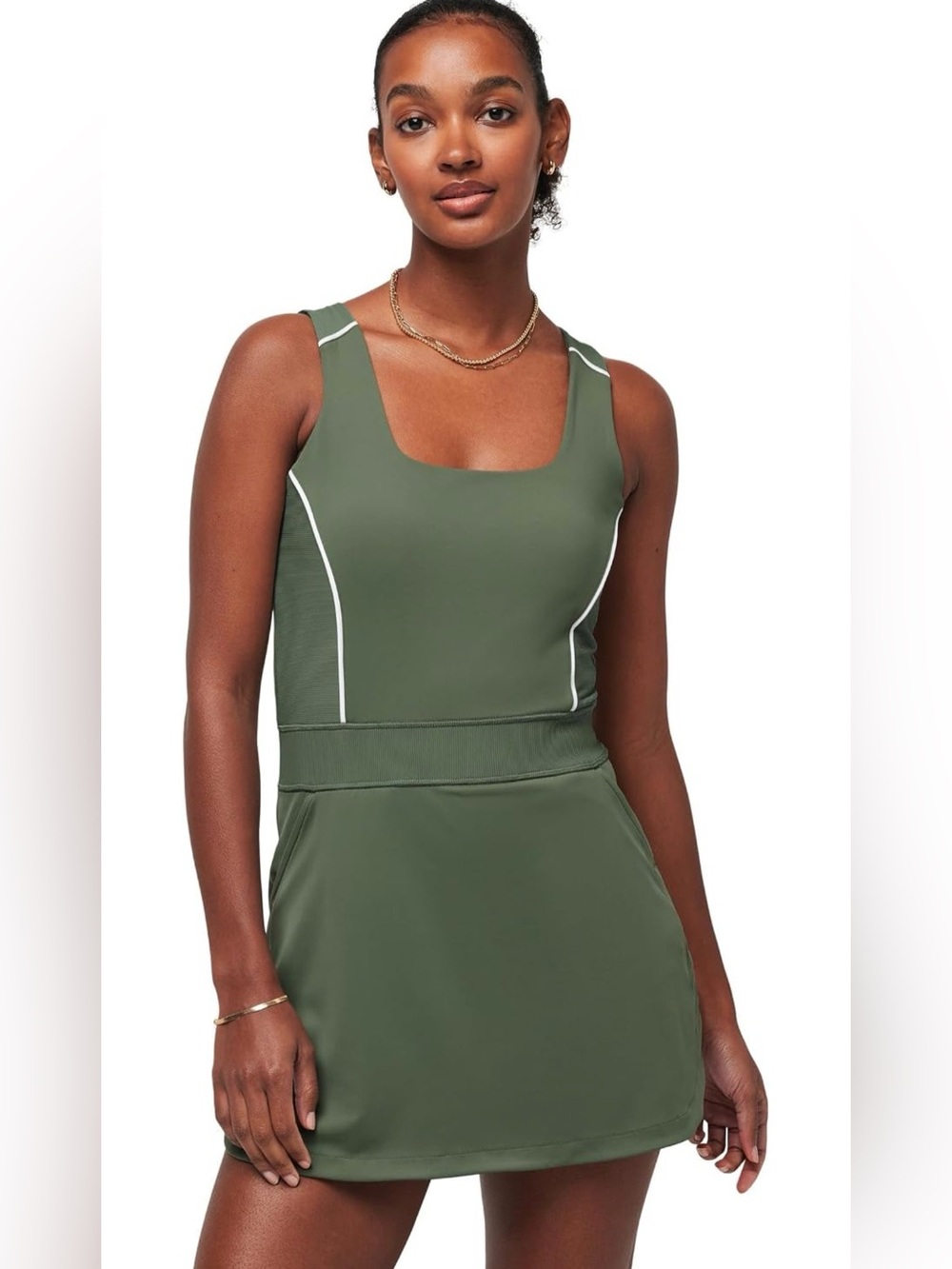 Travis Mathew Royal Treatment Athletic Skirt Dress with Contrast Piping